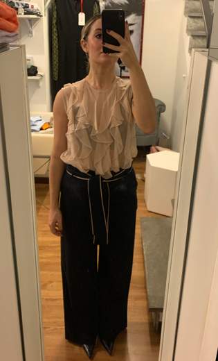 Pantaloni Larghi Con Profili E Fusciacca Giorgia Plus