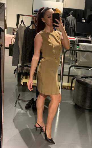 Miniabito In Crepe Senza Maniche Tabacco Kartika