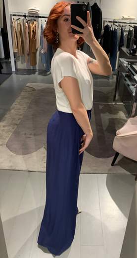 Pantaloni In Viscosa Larghi Con Pence Giorgia Plus