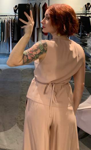 Gilet Con Cinturina Rosa Kartika