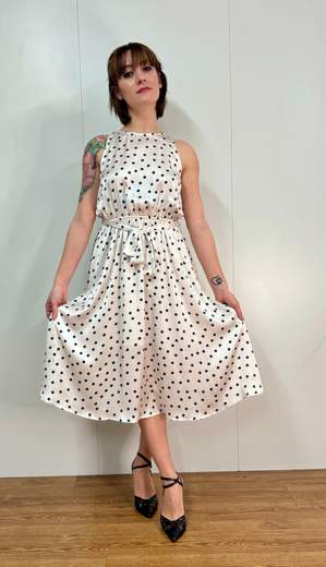 Abito Smanicato Raso Pois Kartika