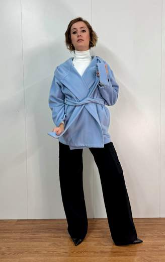 Cappotto Corto Con Cintura Carla G