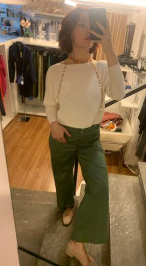 Pantalone Cropped In Tela Cotone Kartika