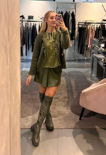 Minigonna Ecopelle Verdone Vicky Mood Milano