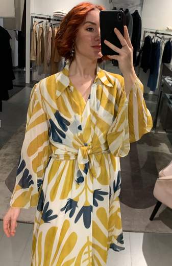 Camicia A Fiori Maniche A Plisse' Giorgia Plus