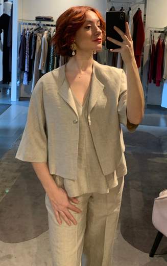 Giacchina Kimono Lino Kartika