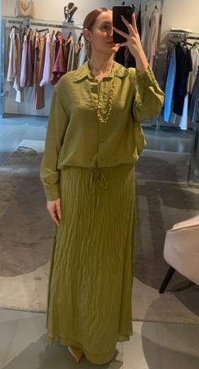 Gonna Stropicciata Lino Anitie