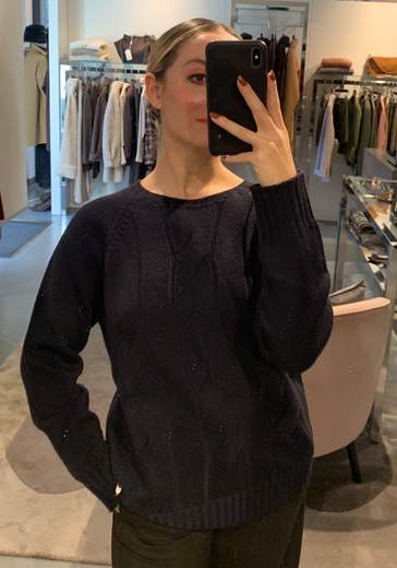 Girocollo Pura Lana Con Trecce Riva Tricot