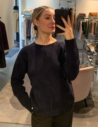 Girocollo Pura Lana Con Trecce Riva Tricot