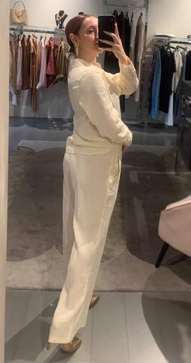 Pantaloni Dritti In Lino Con Colisse Riva Tricot