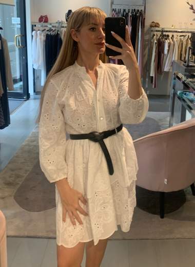 Abito Corto Pizzo Bianco Maryley