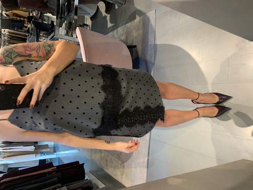 Minigonna A Pois Con Pizzo Maryley