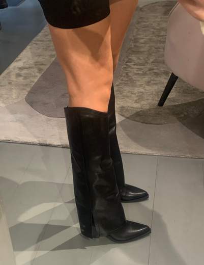 Stivali In Pelle Neri Alti Divine Follie