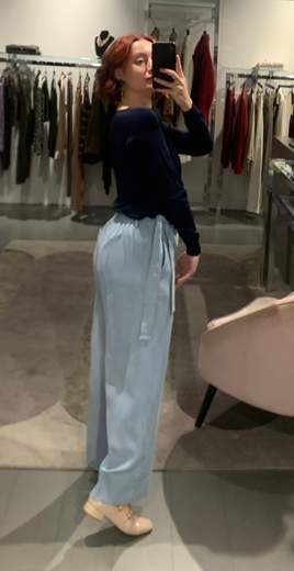 Pantalone Cropped In Chambry Lyocell Kartika