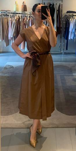 Abito Dritto In Cotone Con Fusciacca Kartika