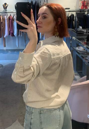 Camicia Classica A Righe Marroni Kartika