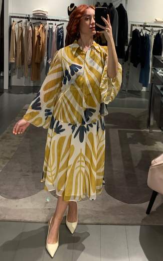 Camicia A Fiori Maniche A Plisse' Giorgia Plus