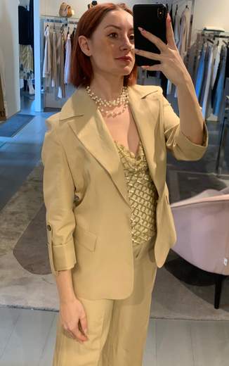 Giacca Lucida Viscosa Lino Anitie