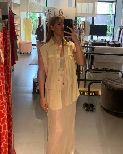 Gilet Sahariana In Lino Kartika