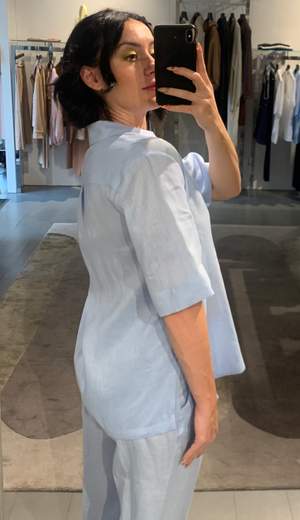 Camicia Manica Corta Lino Con Applicazioni Riva Tricot