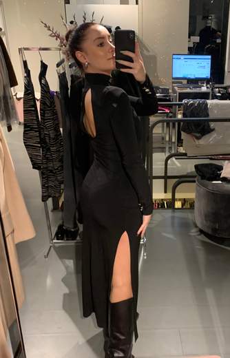 Abito Lungo Maglina Con Taglio Sul Davanti Babylon