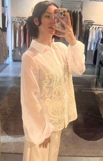 Camicia Over Con Ricami Kiki Six