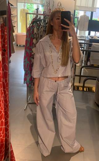 Camicia Corta A Righe Kiki Six