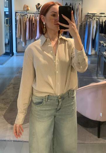 Camicia Classica A Righe Marroni Kartika