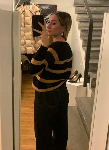 Maglia Scollo Rotondo A Righe Lana Riva Tricot