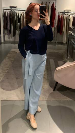 Pantalone Cropped In Chambry Lyocell Kartika