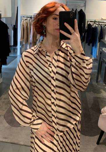 Camicia A Righe Diagonali Giorgia Plus