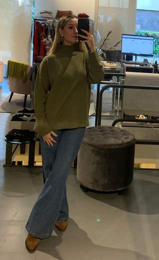 Jeans Largo Stinto Blu Kiki Six