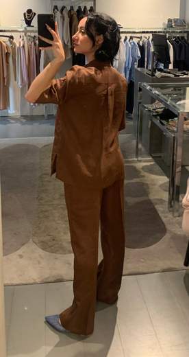 Pantaloni Larghi In Lino Riva Tricot