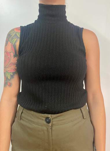 Lupetto Smanicato In Costina Lurex Kartika