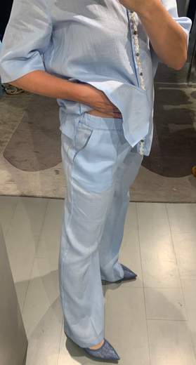 Pantaloni Larghi In Lino Riva Tricot