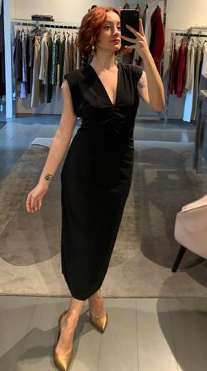 Abito Tubino Tessuto Tecnico Veronique Roses