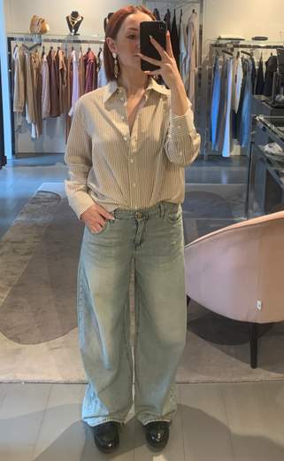 Camicia Classica A Righe Marroni Kartika