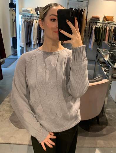 Girocollo Pura Lana Con Trecce Riva Tricot