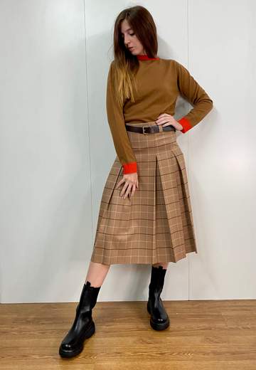 Gonna Quadri Pieghe Kartika