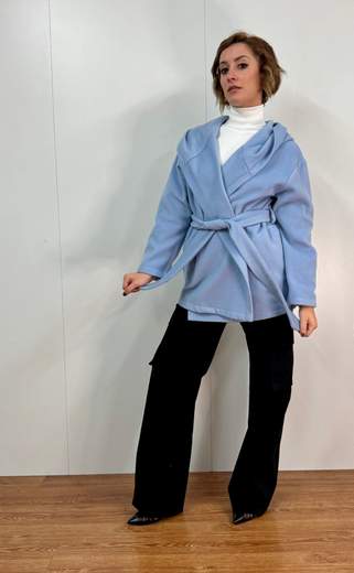 Cappotto Corto Con Cintura Carla G