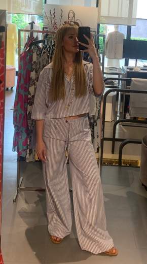 Pantaloni A Righe Pigiama Kiki Six