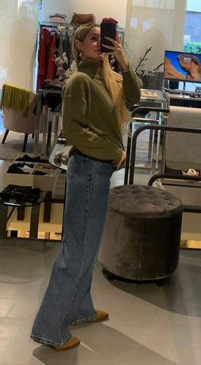 Jeans Largo Stinto Blu Kiki Six