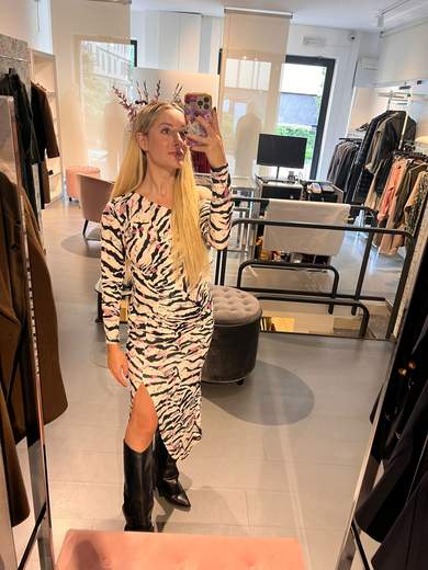 Abito Lungo Monospalla Zebrato Vicky Mood