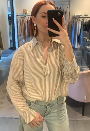 Camicia Classica A Righe Marroni Kartika