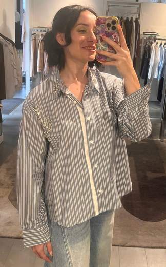 Camicia Color Jeans Con Swarosky Much Money