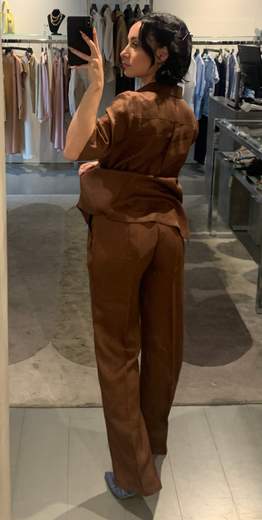 Pantaloni Larghi In Lino Riva Tricot