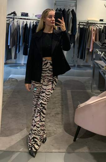 Pantaloni Zebrati Maglina A Zampa Vicky Mood