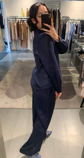 Pantaloni Dritti In Lino Con Colisse Riva Tricot