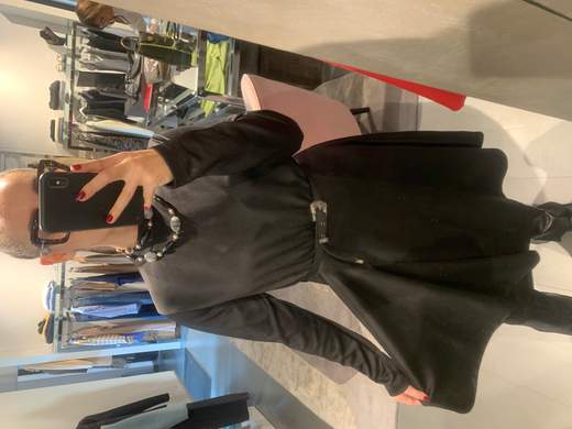 Abito Raso Nero Con Cintura La Kore