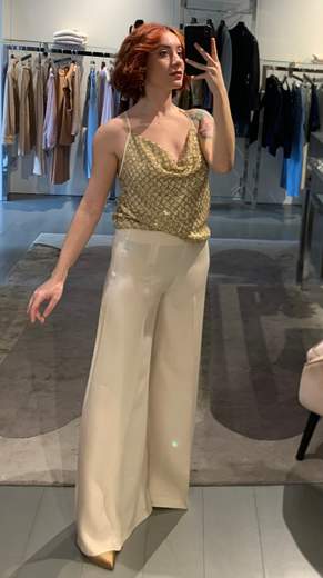 Pantaloni Palazzo Laminati Giorgia Plus